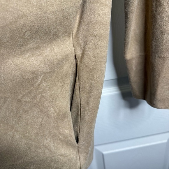 Gretchen Scott Designs Suedette Beige Open Front Women's Cardigan Size XS GUC - Picture 6 of 7